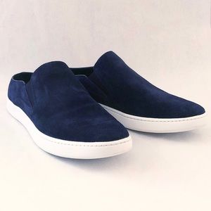 VINCE. | Navy Blue Suede Mules